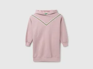 Girl's Regular Fit Hooded Neck Striped Dress