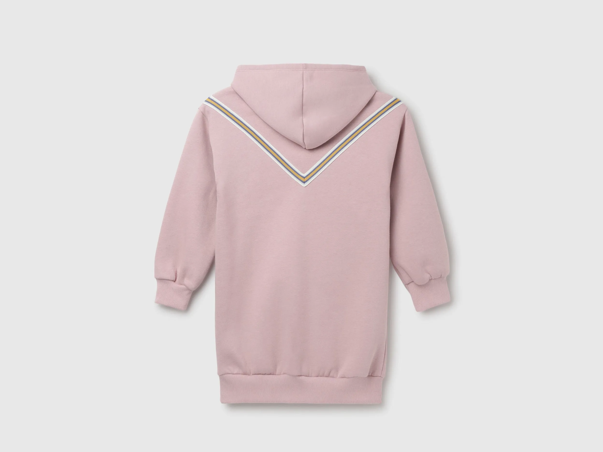 Girl's Regular Fit Hooded Neck Striped Dress