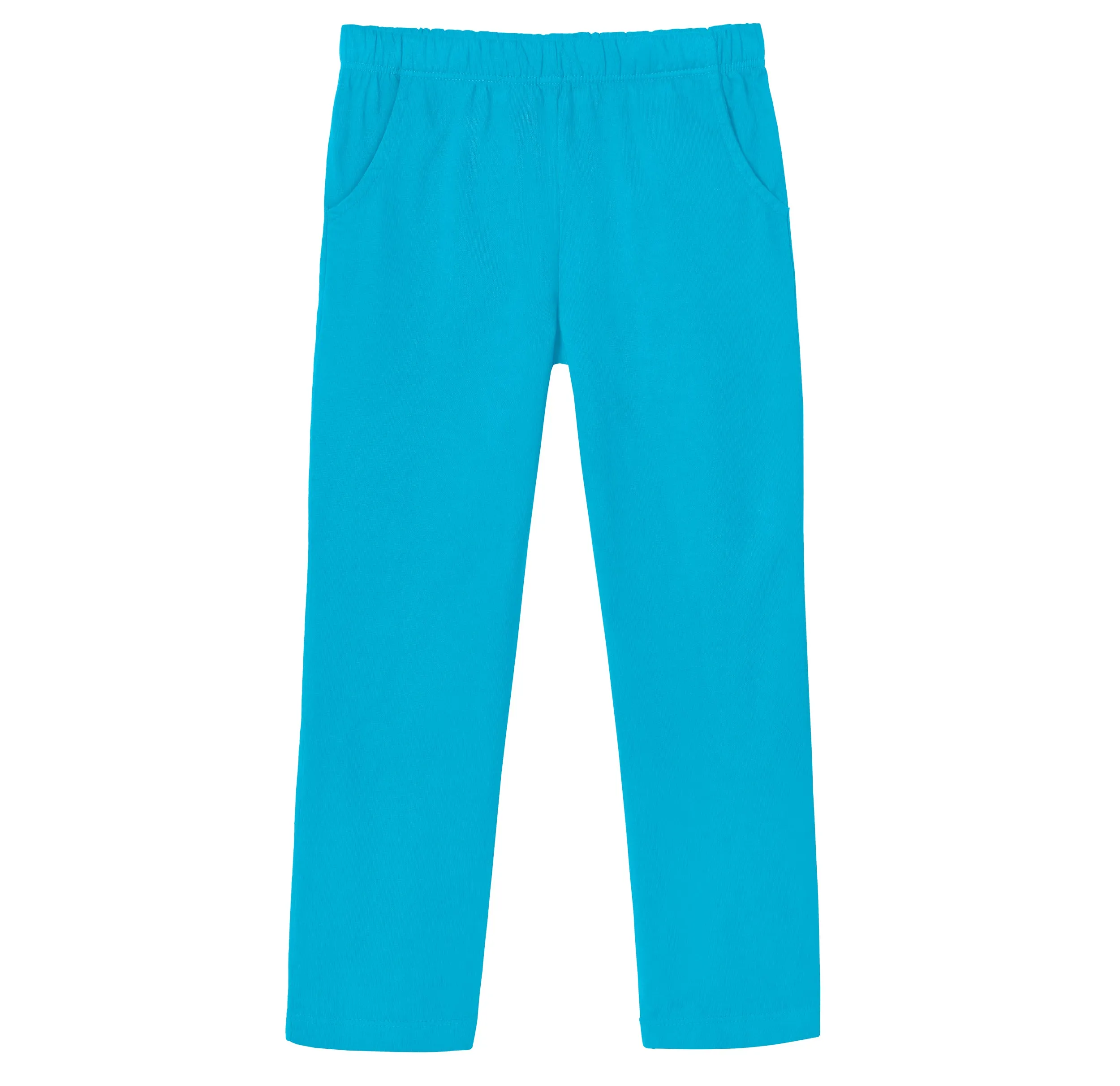 Girls Soft Cotton UPF 50  Jersey Pocket Pants | Turquoise