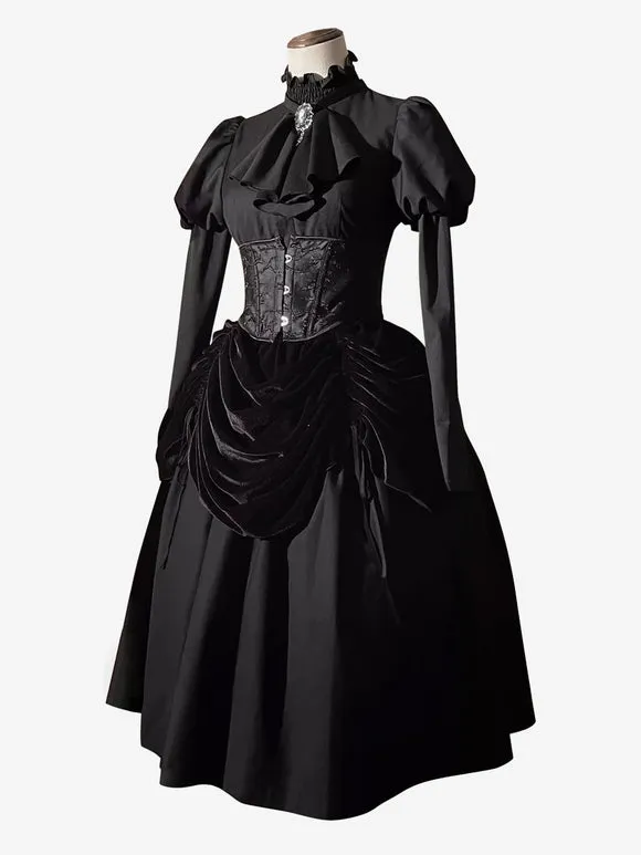 Gothic Lolita Dresses Ruffles Black