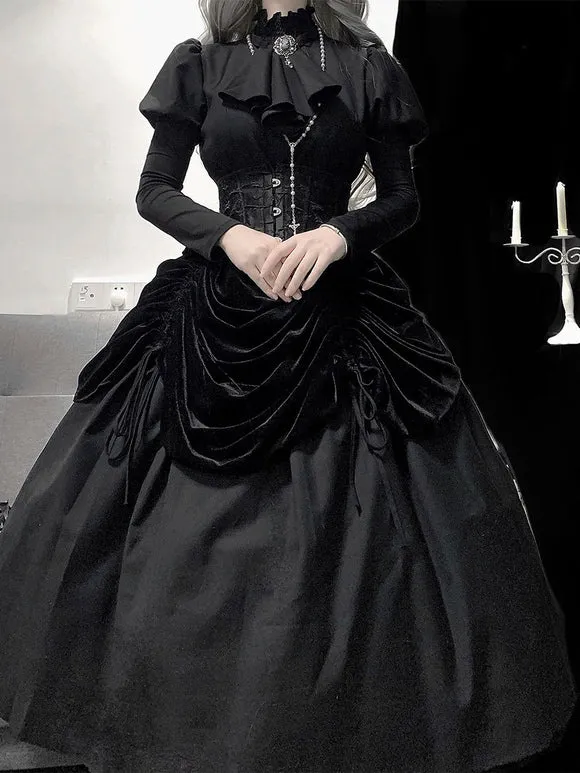 Gothic Lolita Dresses Ruffles Black