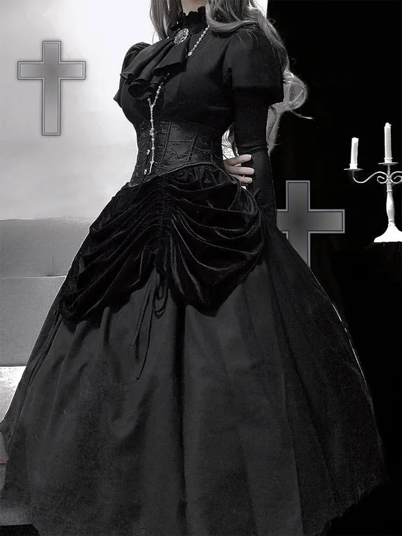 Gothic Lolita Dresses Ruffles Black