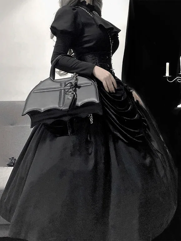 Gothic Lolita Dresses Ruffles Black