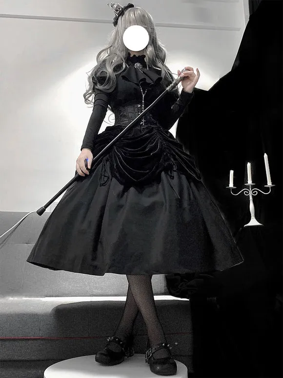 Gothic Lolita Dresses Ruffles Black