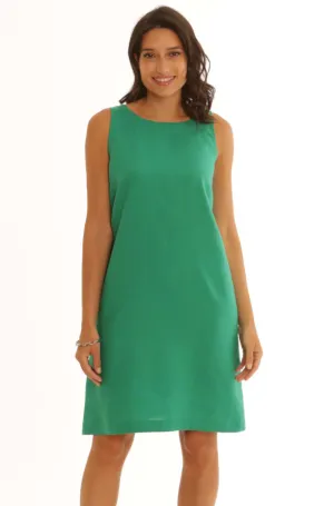 Green Linen Shift Dress