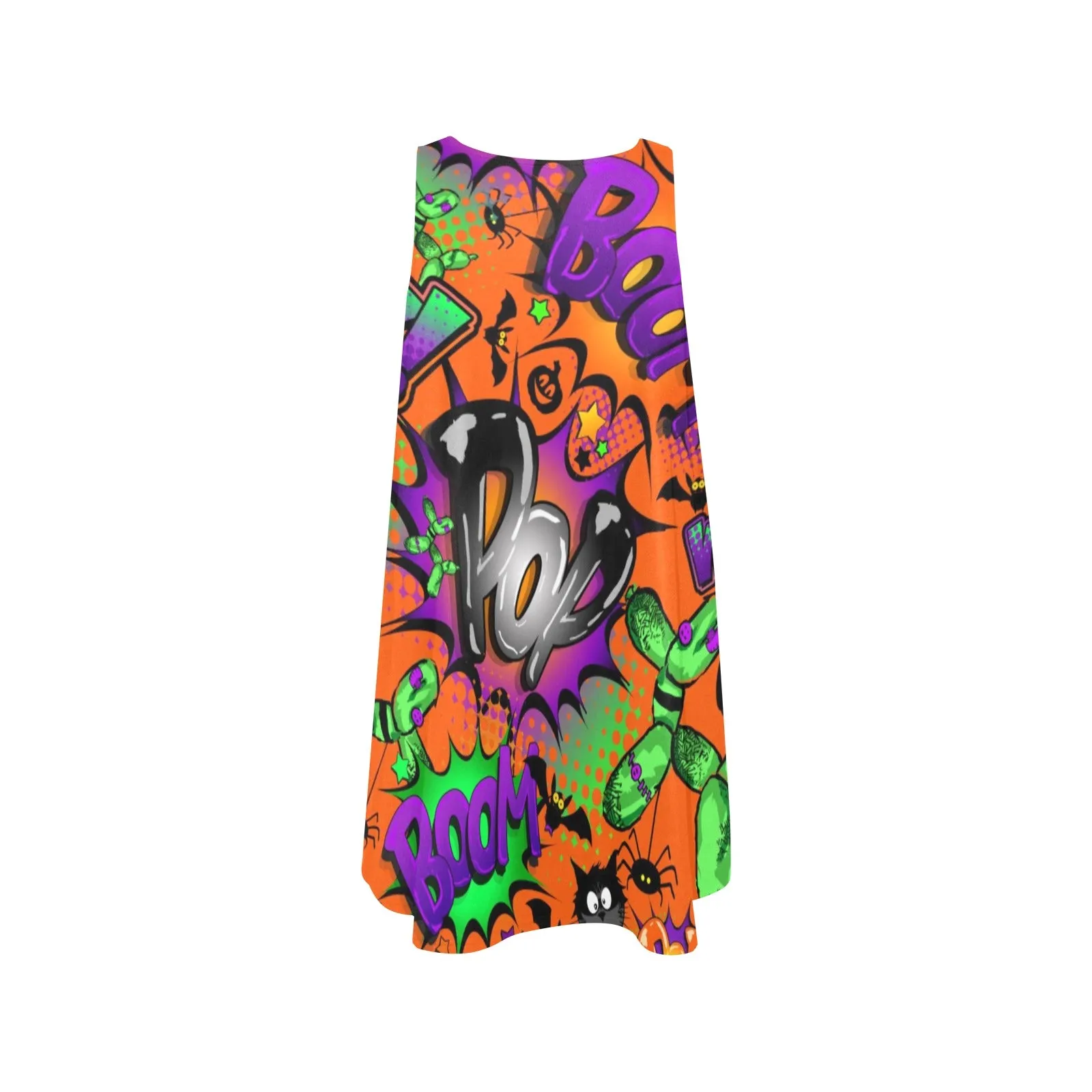Halloween Orange - Flared Shift Dress with Pockets (XS - 3XL)
