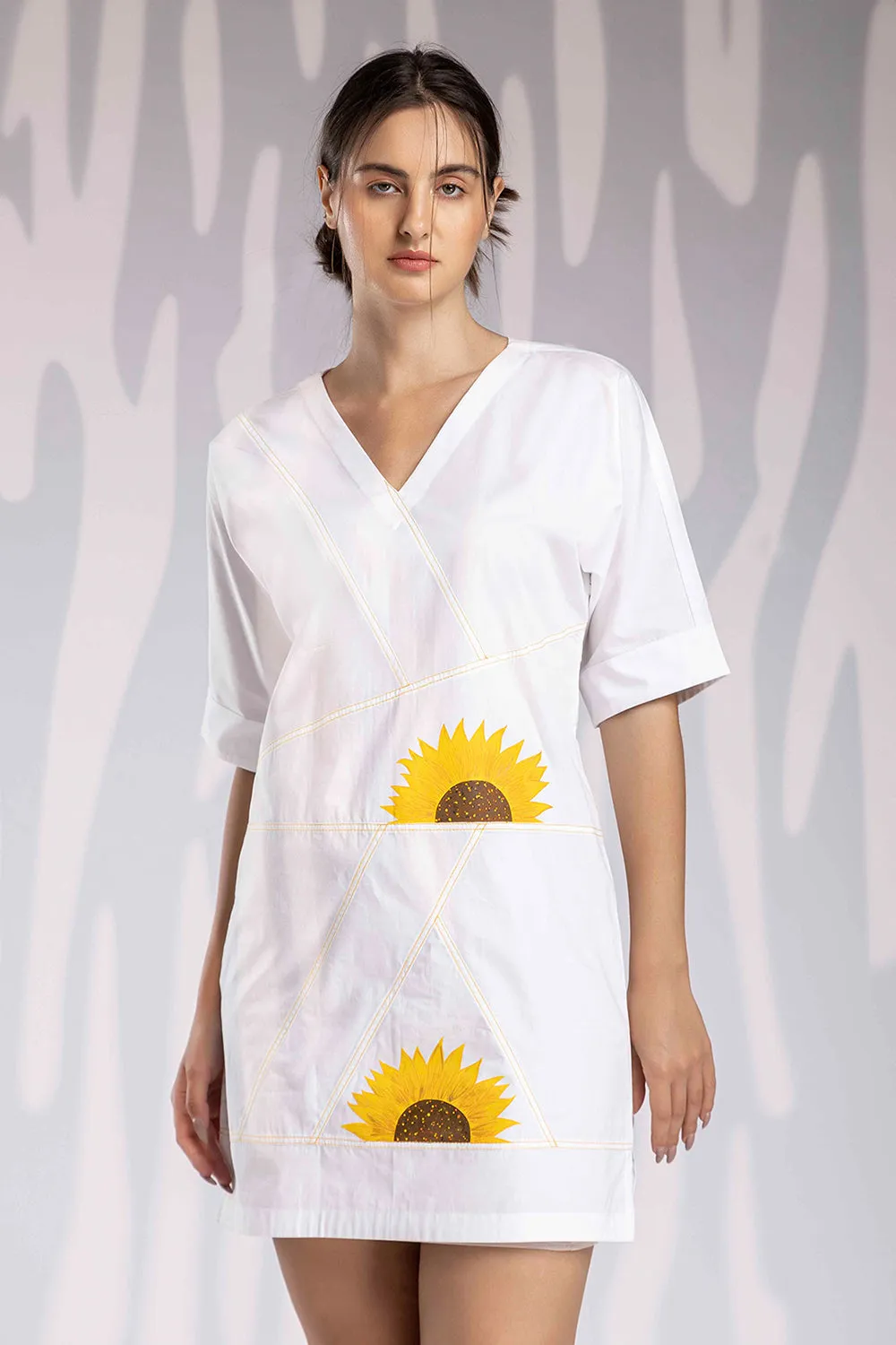 Handpainted Shift Dress - White
