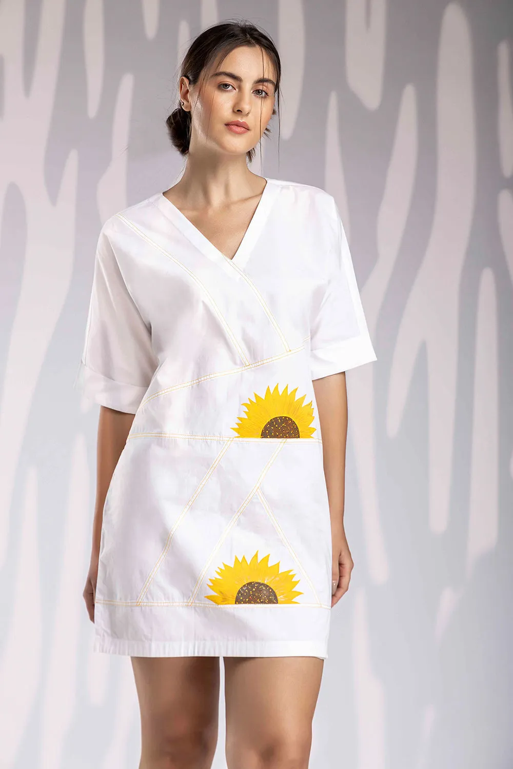 Handpainted Shift Dress - White