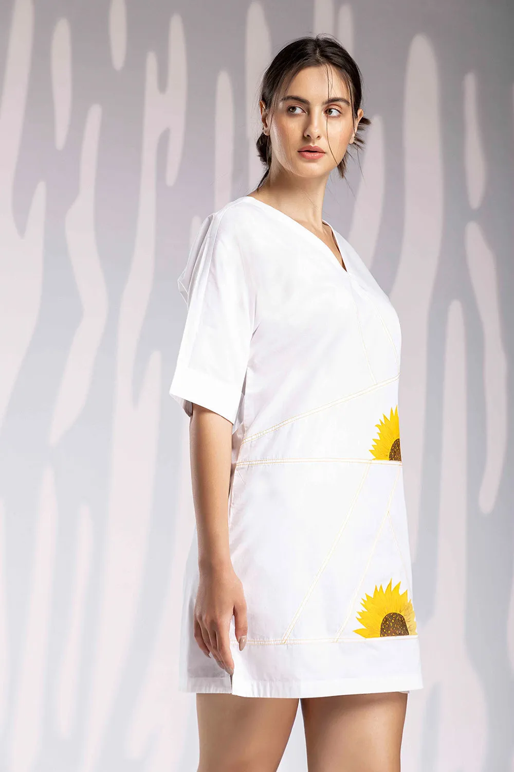 Handpainted Shift Dress - White