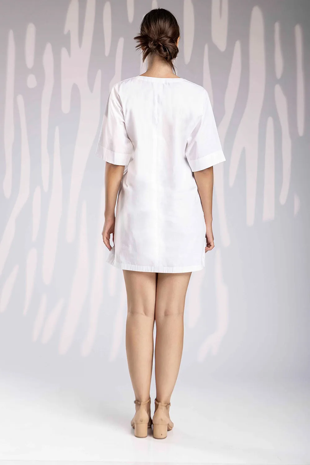 Handpainted Shift Dress - White