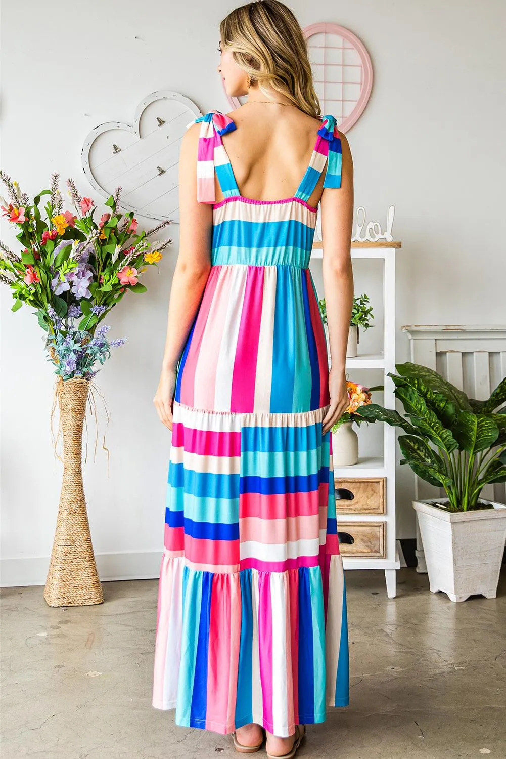 Hazel Blues® | Striped Sleeveless Maxi Dress