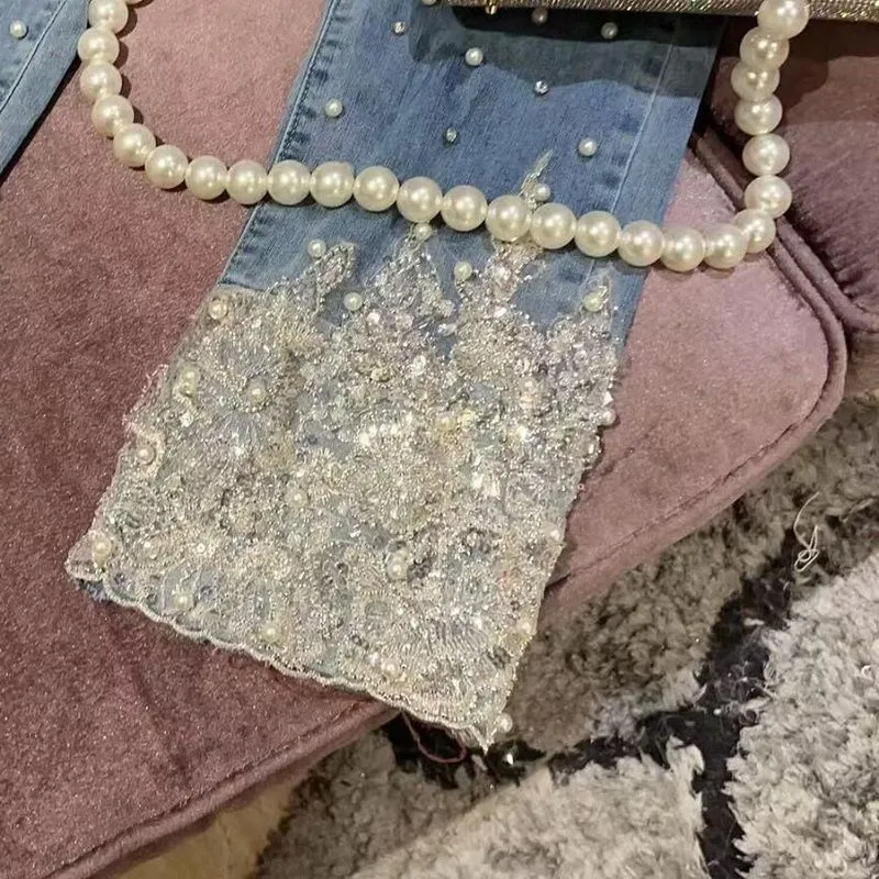 Heavy Industry Beads Sequined Jeans