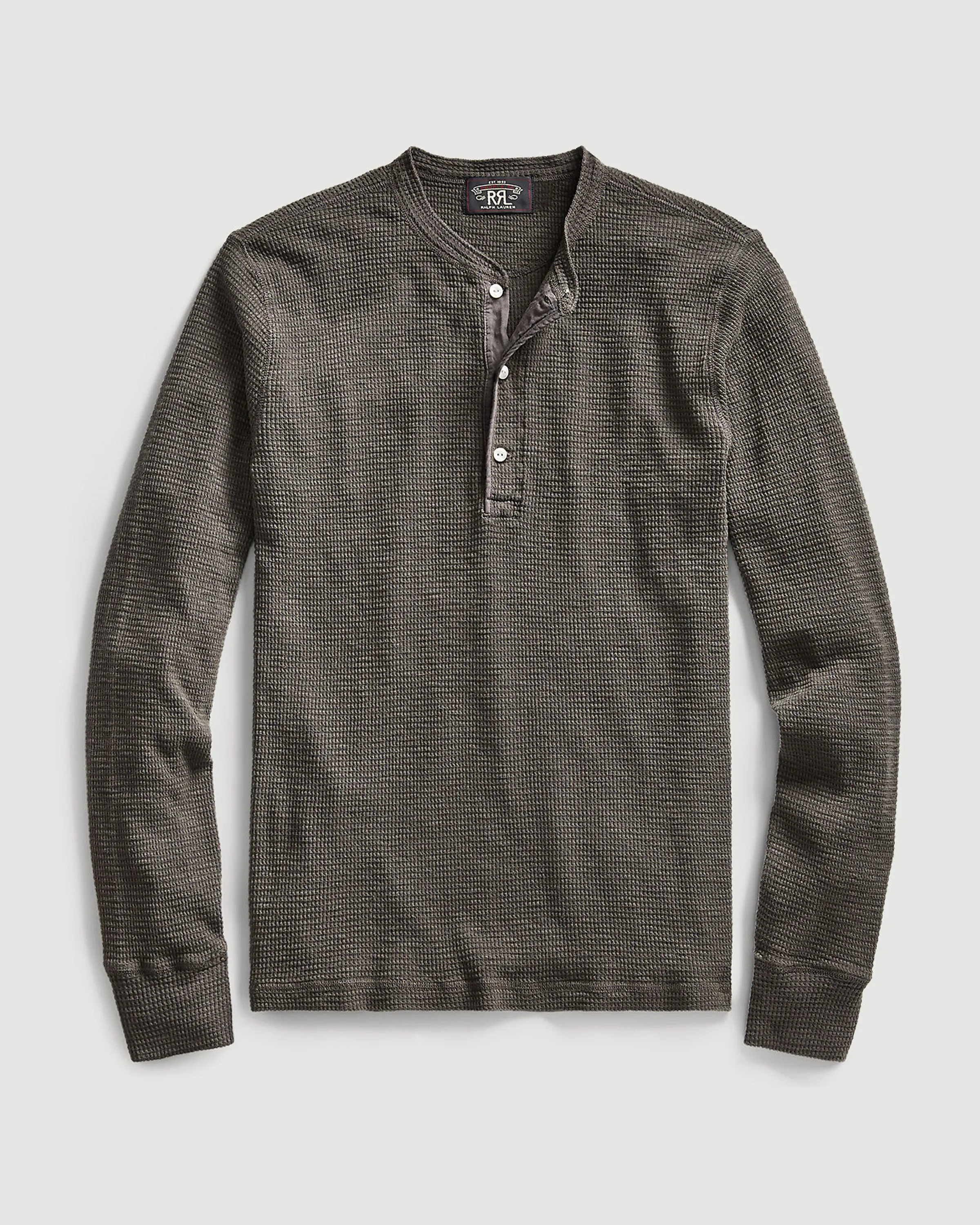 Henley Long Sleeve Faded Black