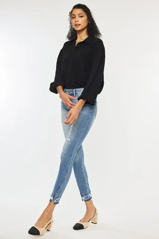 High Rise Skinny Ankle Jeans Light Wash by KanCan