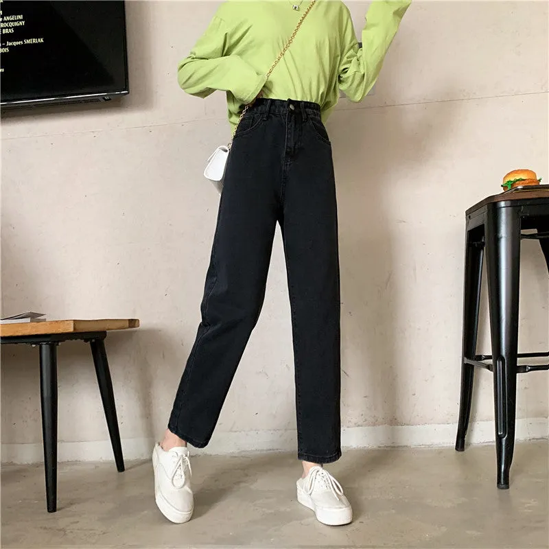High Waist Ankle Leg Slim Long Jeans Pants