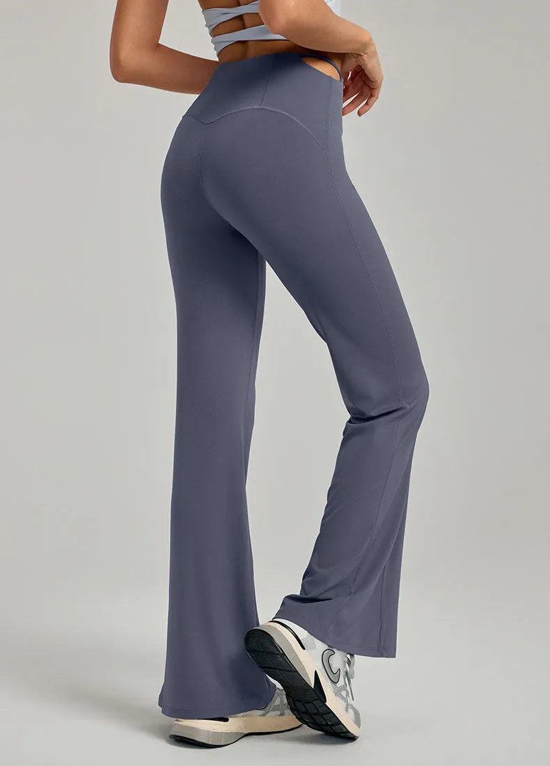 High Waist Athletic Flare Pants Yoga Trousers