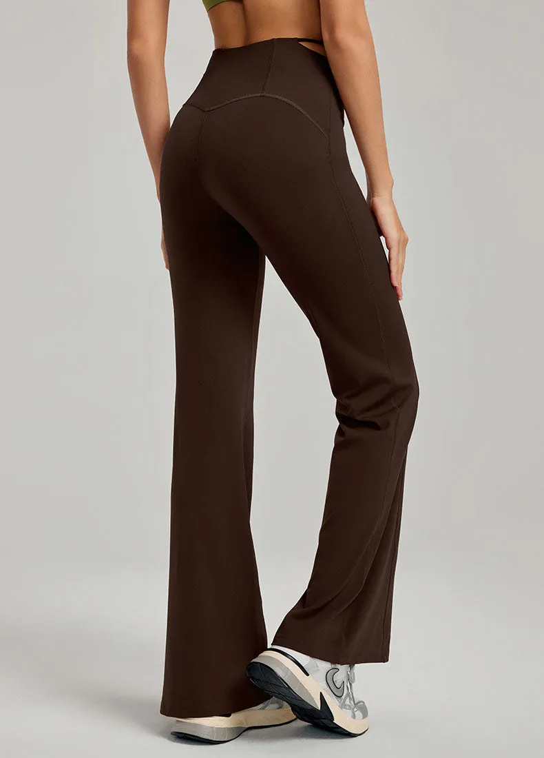 High Waist Athletic Flare Pants Yoga Trousers