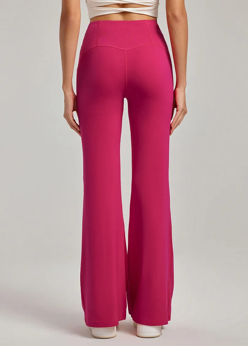 High Waist Athletic Flare Pants Yoga Trousers