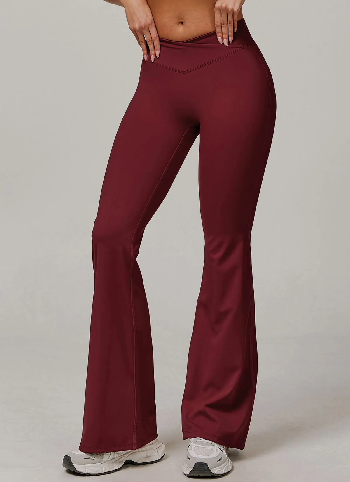 High Waisted Tummy Control Casual Flare Yoga Pants