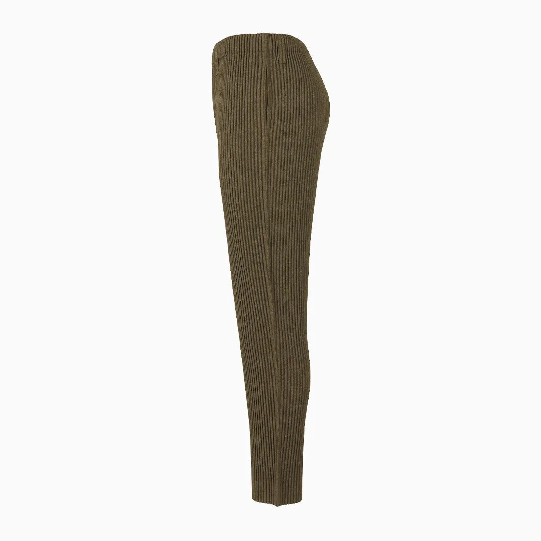 Homme Plissé Issey Miyake Wool Like Light Trousers Khaki