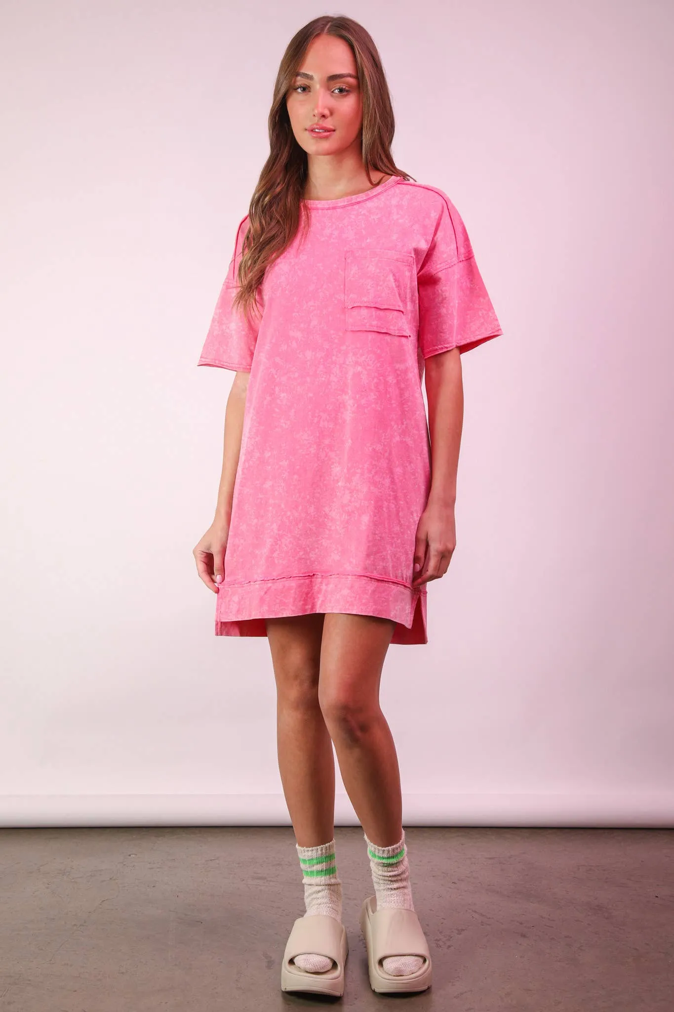 Hot Pink Washed Mineral Dress