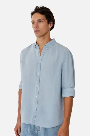 INDUSTRIE TENNYSON LINEN LONG SLEEVE SHIRT FRENCH BLUE