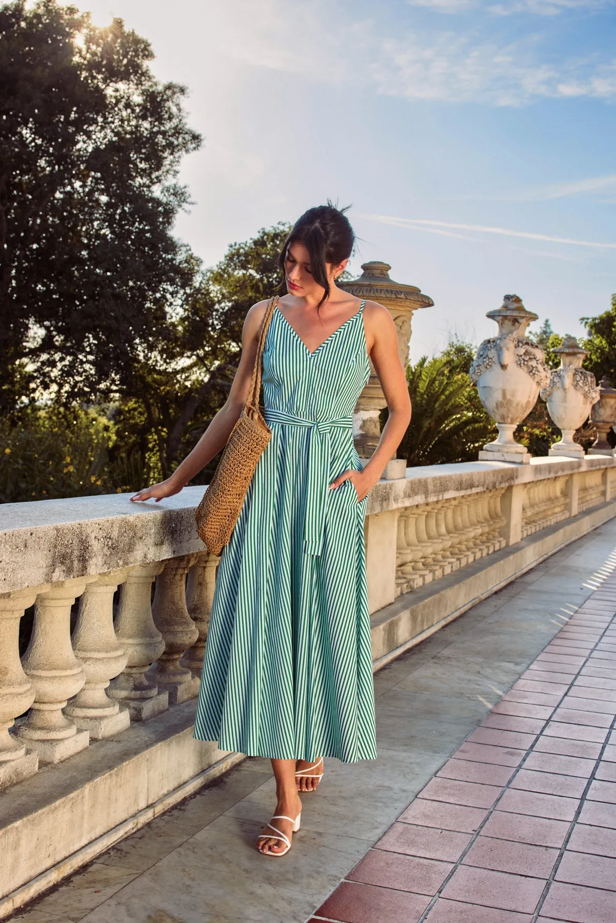 Iris Striped Maxi Flare Dress