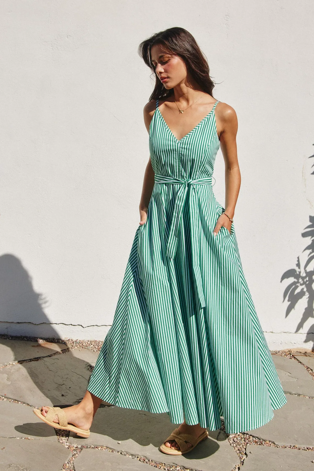 Iris Striped Maxi Flare Dress