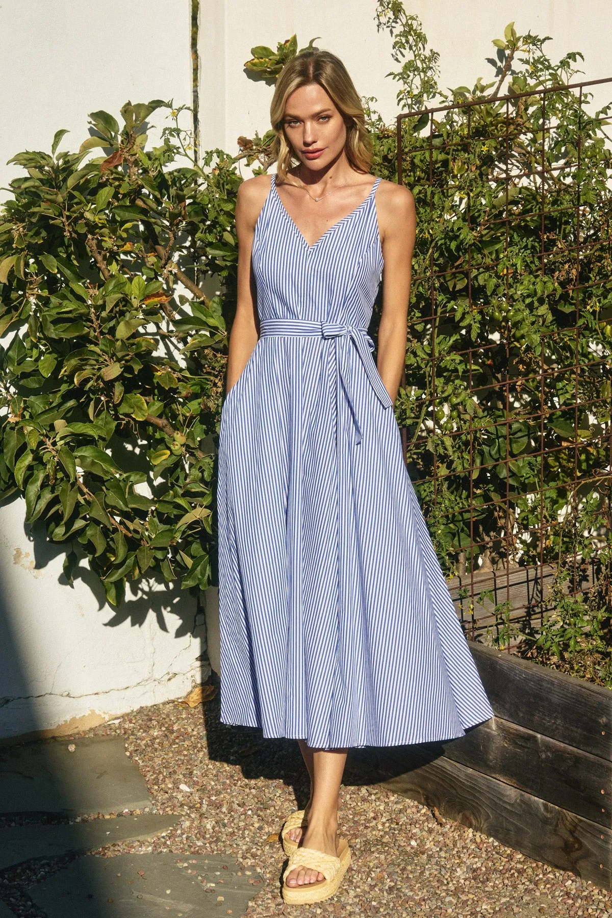 Iris Striped Maxi Flare Dress