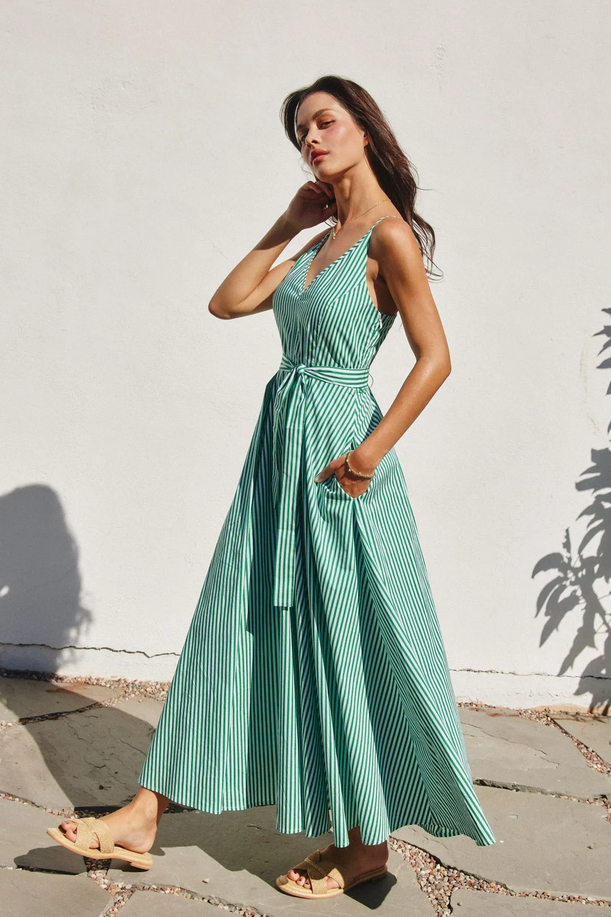Iris Striped Maxi Flare Dress