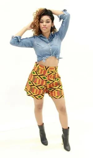 Island Lush Mango  Print Shorts