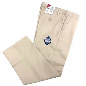 Izod Boy's Khaki Flat Front Dress Pants (8 Husky)