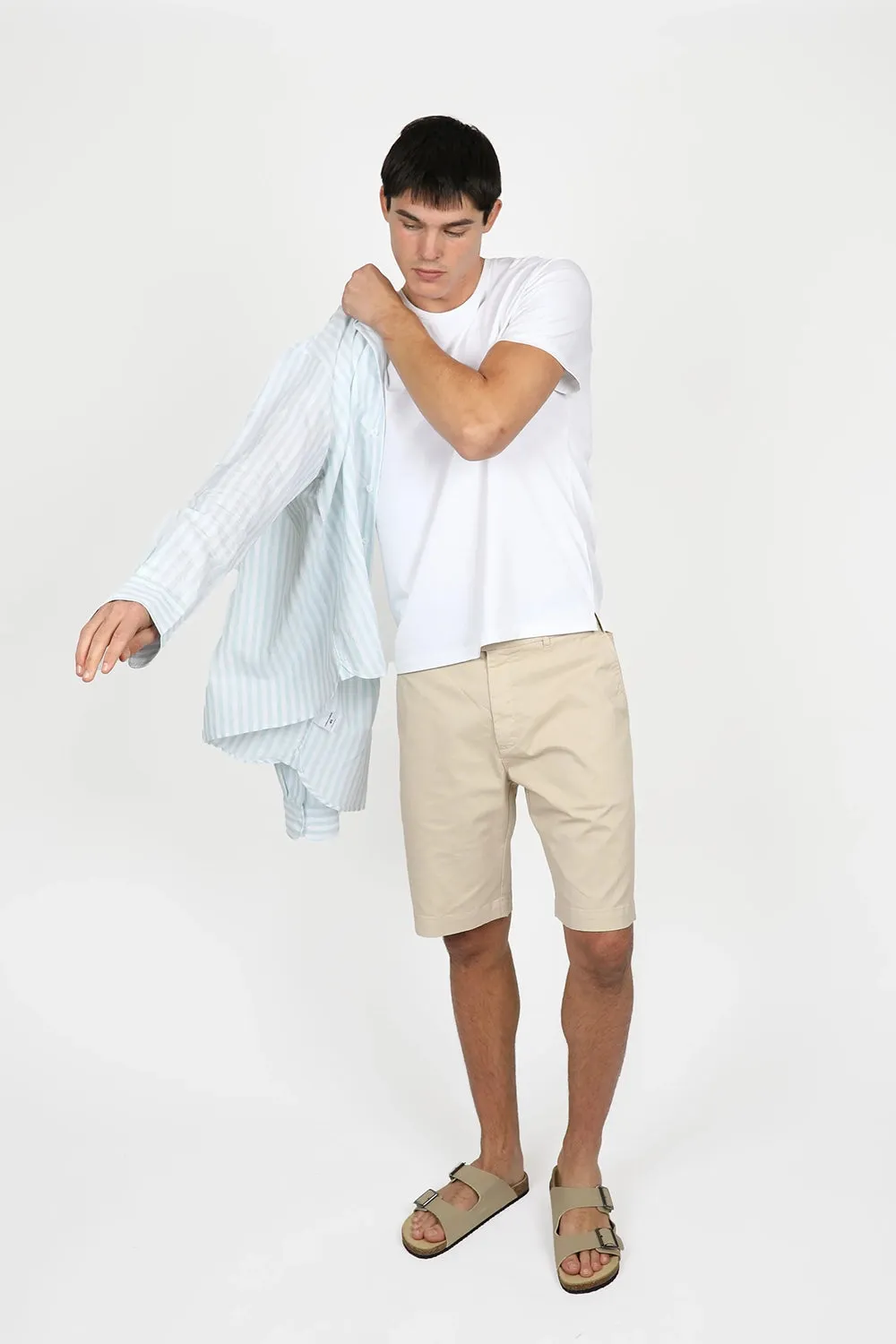 JAMES HARPER LINEN COTTON BLEND EVEN STRIPE L/S SHIRT JHS558