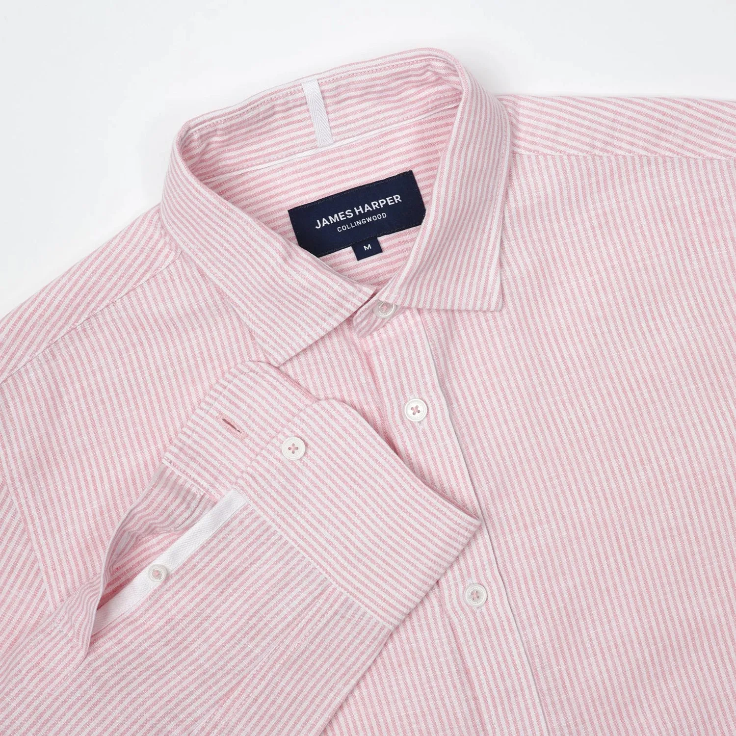 JAMES HARPER NARROW STRIPE LINEN VISCOSE L/S SHIRT JHS560