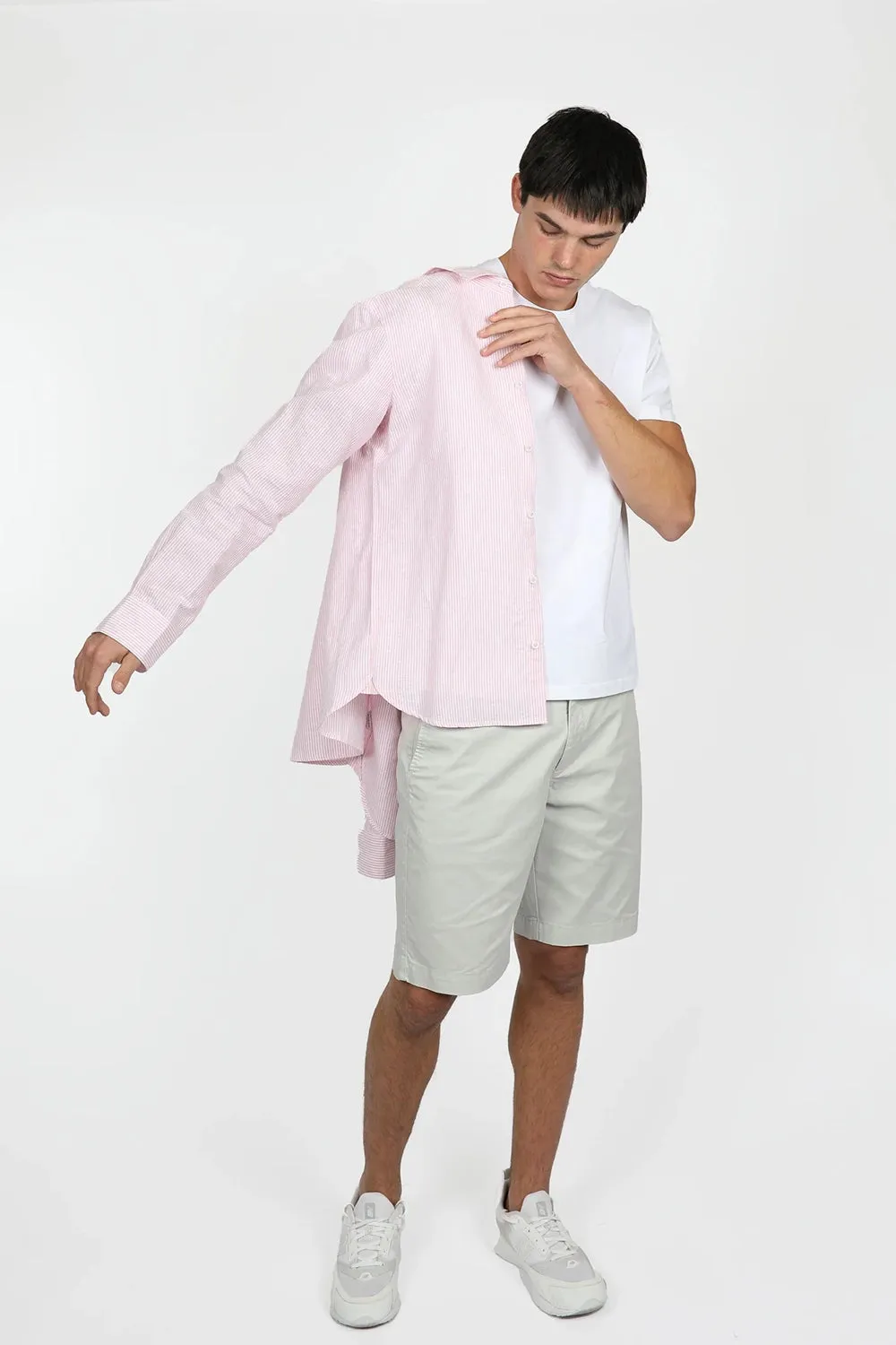 JAMES HARPER NARROW STRIPE LINEN VISCOSE L/S SHIRT JHS560