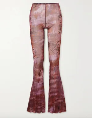 Jean Paul Gaultier   KNWLS printed mesh flared pants