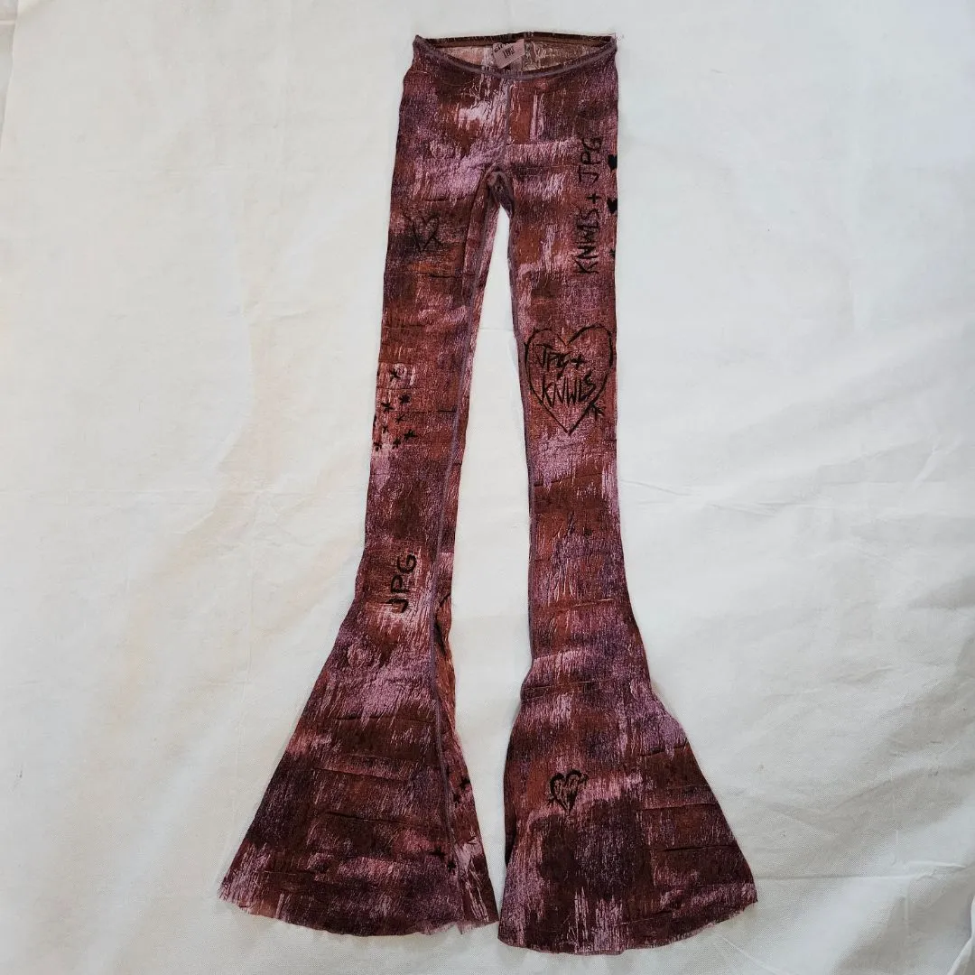 Jean Paul Gaultier   KNWLS printed mesh flared pants