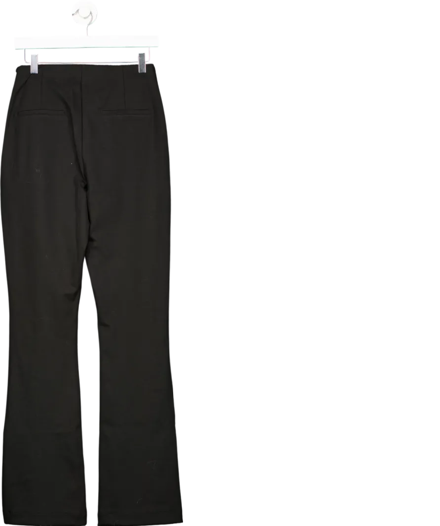 Karen Millen Black Luxe Ponte Jersey Flared Leggings UK S