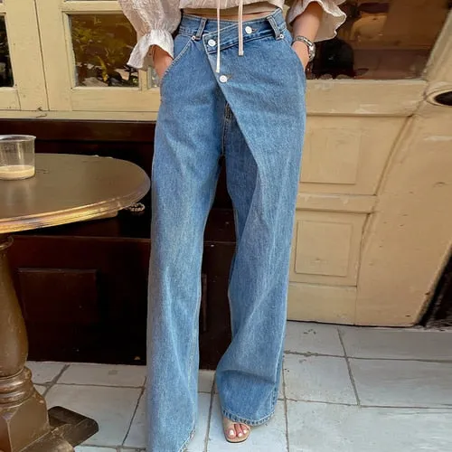 Kay Wrapped Button Fly Loose Jeans