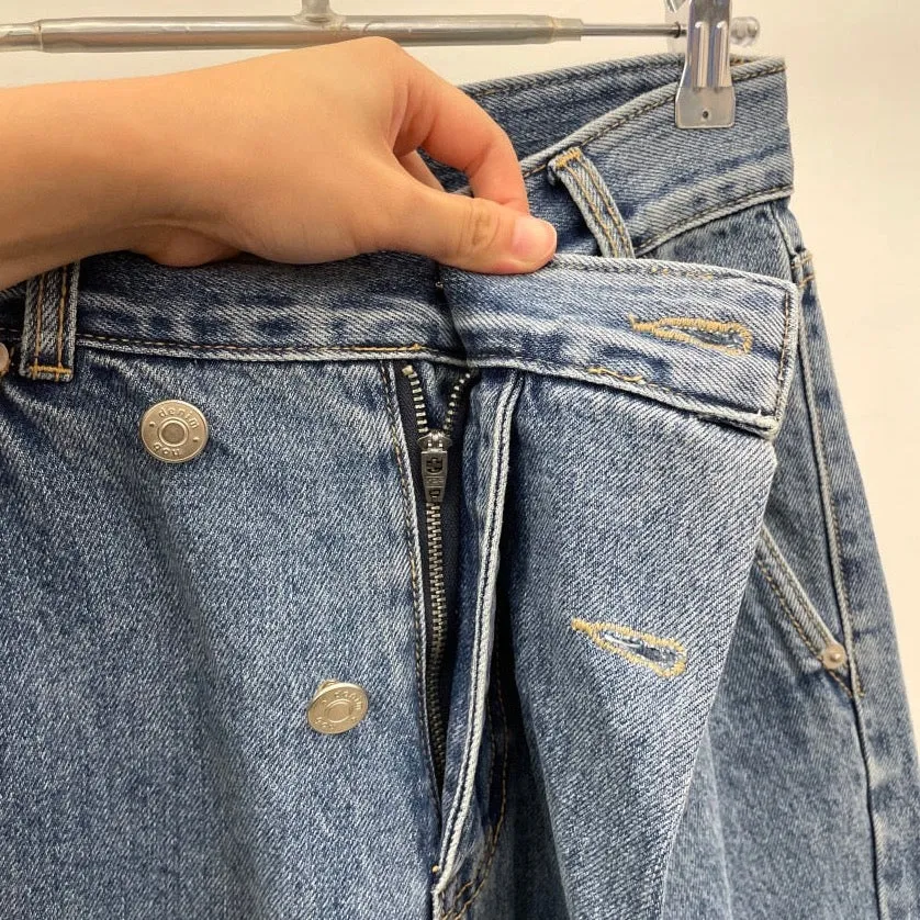 Kay Wrapped Button Fly Loose Jeans