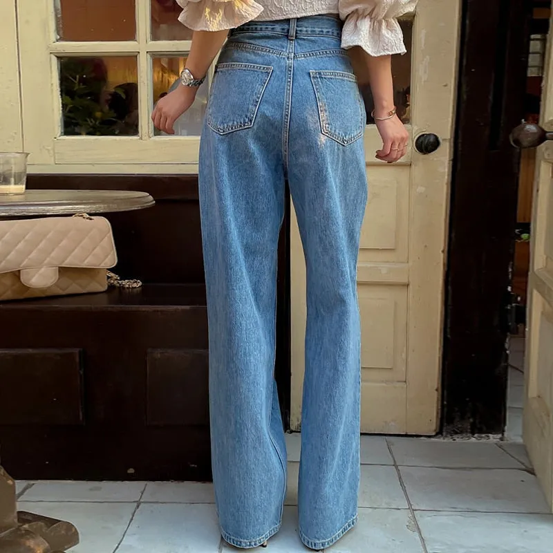 Kay Wrapped Button Fly Loose Jeans