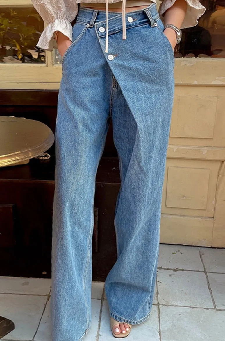Kay Wrapped Button Fly Loose Jeans