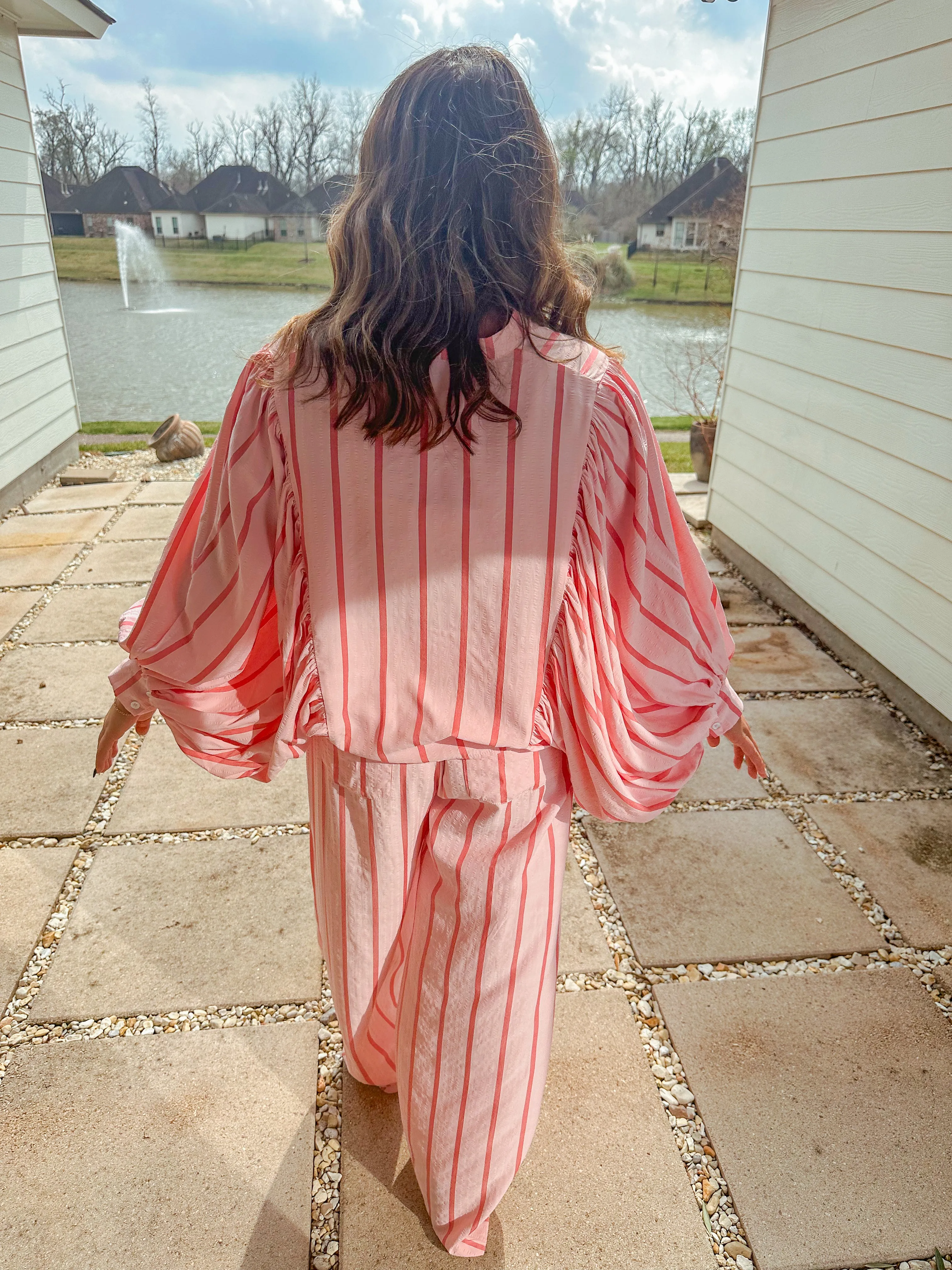 Kenzie Striped Set - Pink