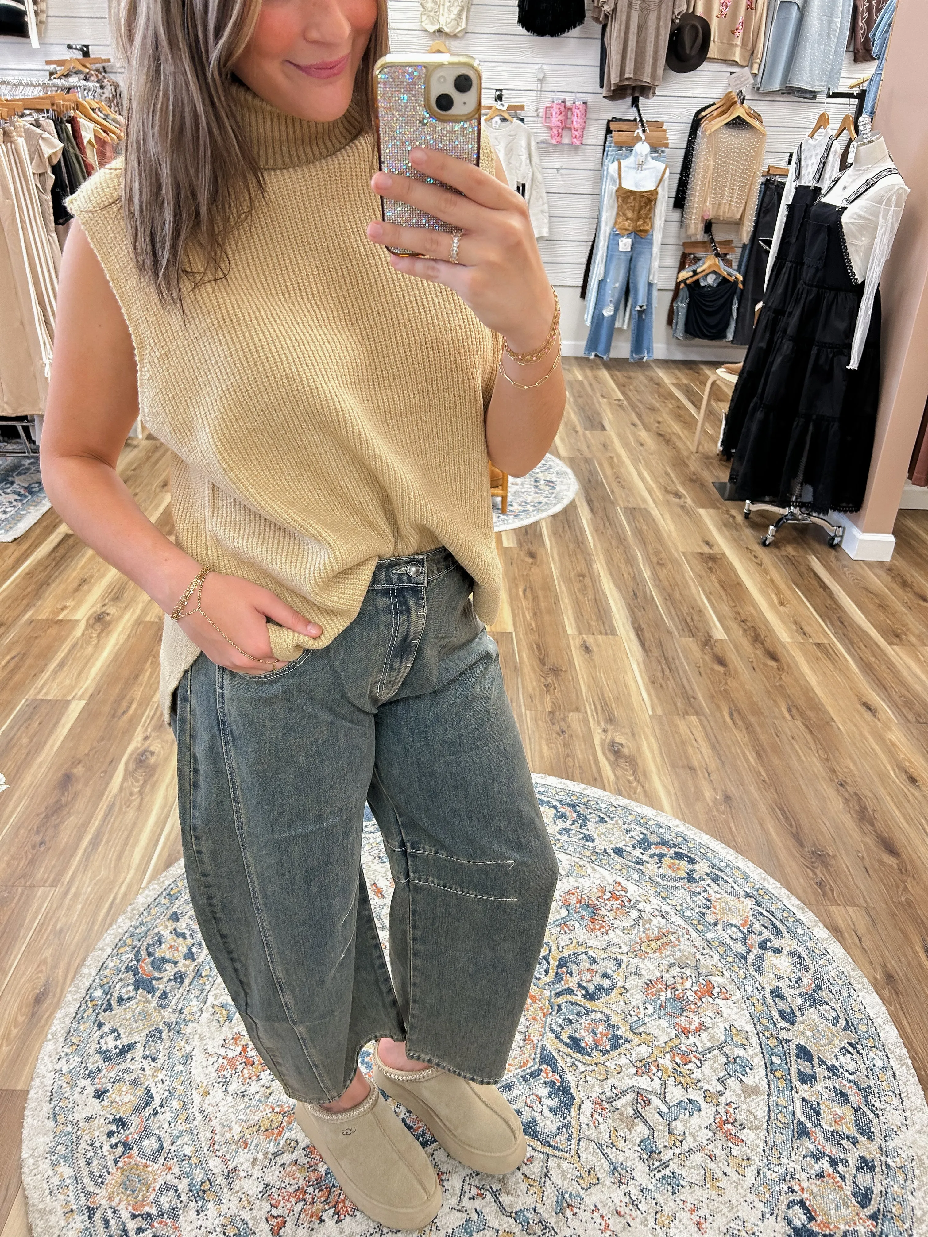 L Elise Barrel Baggy Jeans