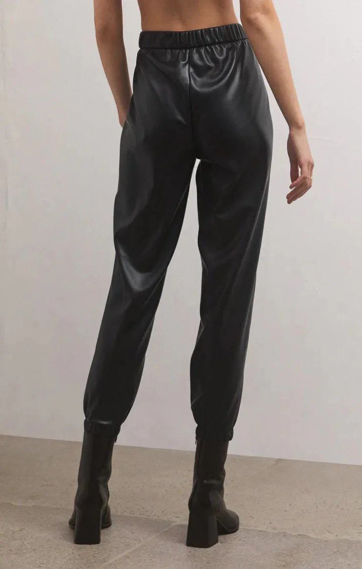 Lenora Faux Leather Joggers