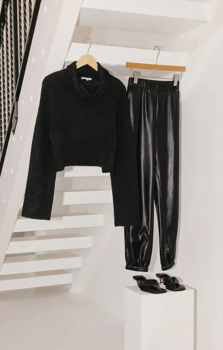 Lenora Faux Leather Joggers