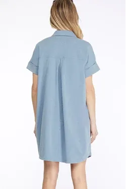 Light Blue Shift Dress w/ Pockets