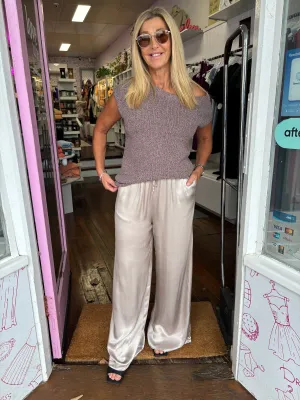 Lily Champagne Satin Pant