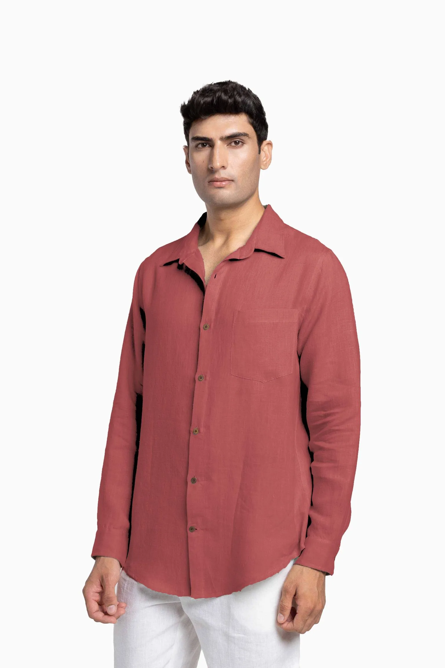 Linen Abel Shirt-Petal Pink