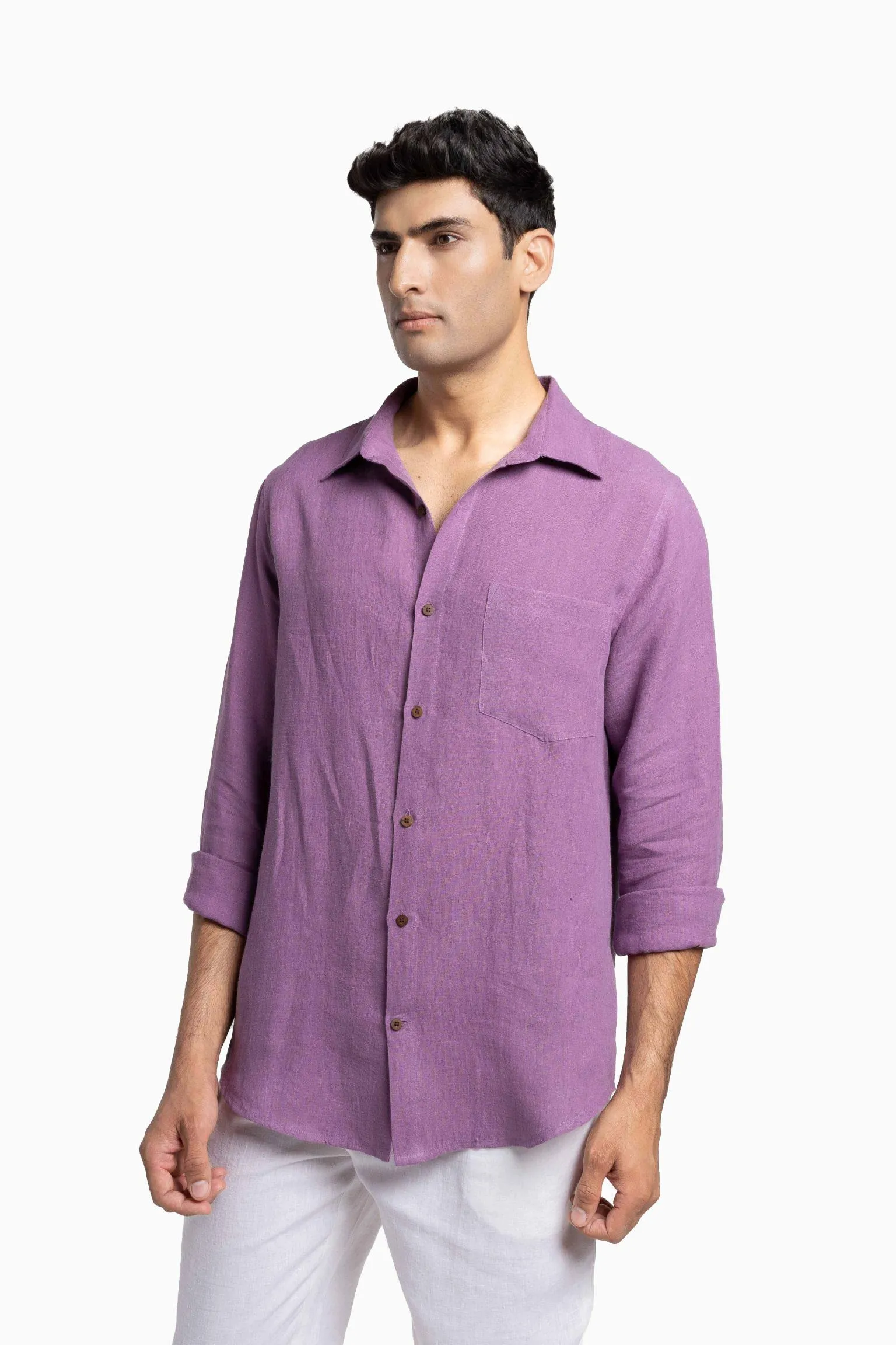 Linen Abel Shirt-Petal Pink